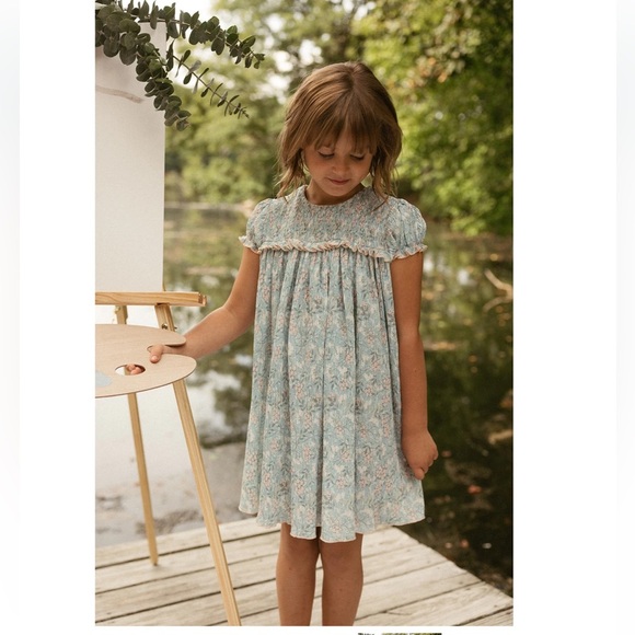 NWT Kipp Girls Asil Floral  Runched Peasane Cottagecore Dress - Picture 9 of 10